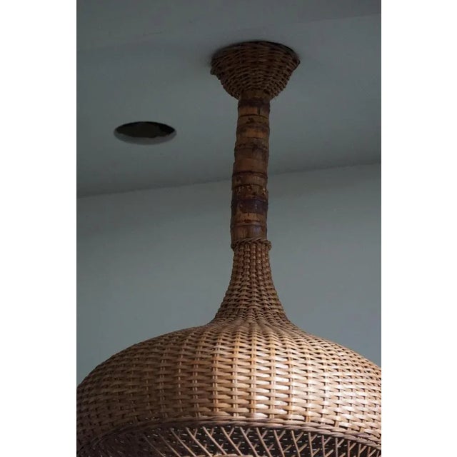 Mid-Century Danish Rattan Pendant, 1960s For Sale - Image 10 of 11