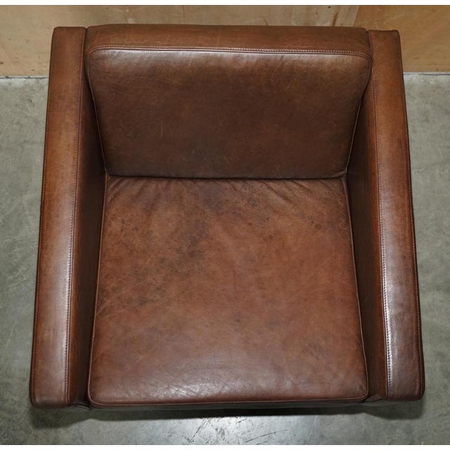 Vintage Heritage Swivel Lounge Armchair in Brown Leather with Chrome Base from BoConcept For Sale - Image 4 of 15