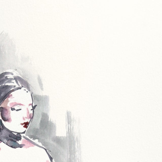 Figurative Figure IV - Figurative Elegant Feminine Watercolor Original Artwork by Ama Liyanage For Sale - Image 3 of 6