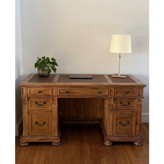 Brand: Hekman Collection: Office Express Made In: USA Dimensions: 60.5''W x 30''D x 31''H Kneehole Width: 22.25 in...