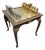 Vintage Style Chess Board Game Table, With 32 Matching Pieces, Silver Leaf + Gold Leaf For Sale