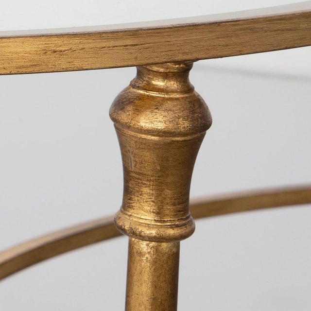 Regency Gold Oval Cocktail Table For Sale - Image 4 of 5