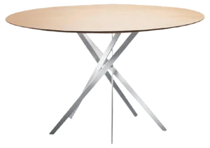 IKI Table with White Lacquered Base & Oak Veneer Top by Marco Zanuso Jr. for Adentro