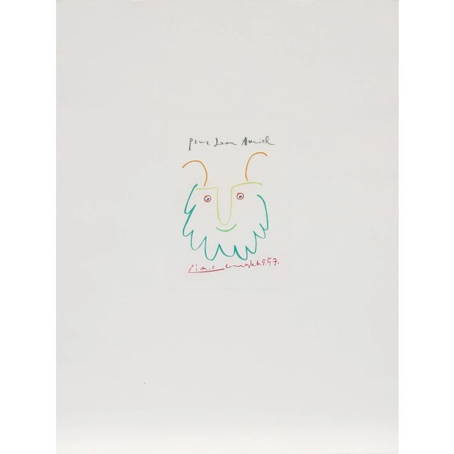 Le Roi (Pour Amiel) Pablo Picasso Year: 1957 Size: 26 in. x 20 in. Color Etching, signed in the plate Simple and fresh,...