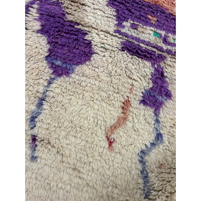Hand-Knotted Moroccan Boujad Berber Rug — Abstract Multicolor Wool on Ivory — 6'6" X 9'10" For Sale - Image 6 of 10