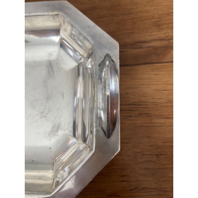 Silver-plated serving tray – p. Plasait, silversmith – paris charming octagonal silver-plated serving tray with two...