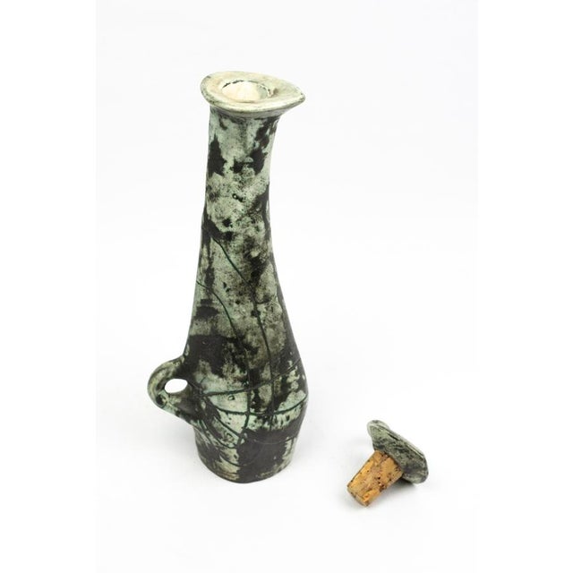 Liqueur Decanter and Celadon in Grey Ceramic and Glasses by Jacques Blin, 1950s, Set of 4 For Sale - Image 6 of 13