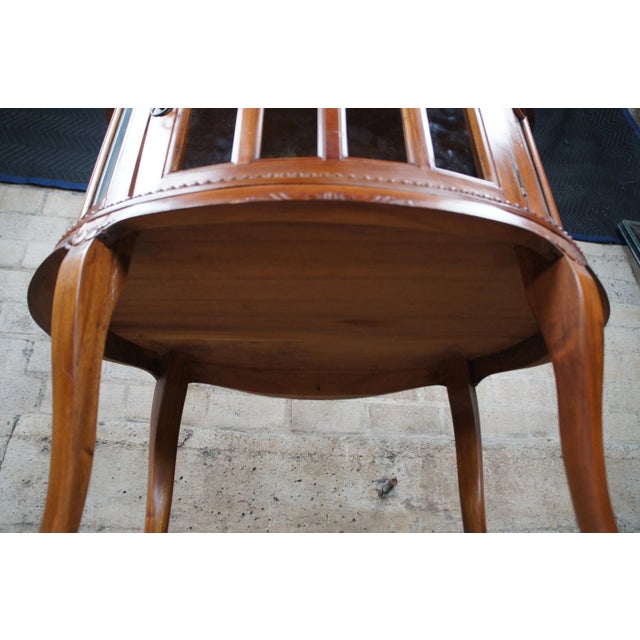 Late 20th Century Georgian Style Mahogany Tea Chocolate Table Curio Vitrine Display Cabinet Tray For Sale - Image 10 of 12