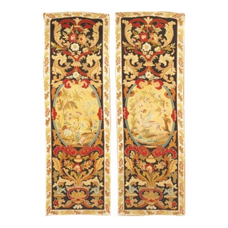 Antique Circa 1880 Set of Five 19th Needlepoint Panels 1'3 X 3'10 For Sale