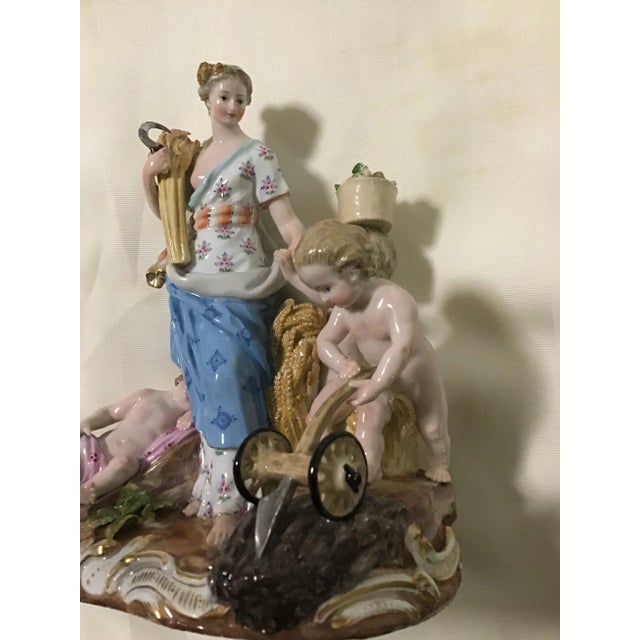 Sky Blue Late 19th Century Meissen Porcelain Figurine Roman Goddess Cherub Allegory of Agriculture For Sale - Image 8 of 13