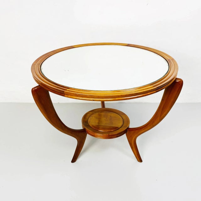 Mid-Century Italian Wooden Round Table, 1950s For Sale - Image 11 of 12