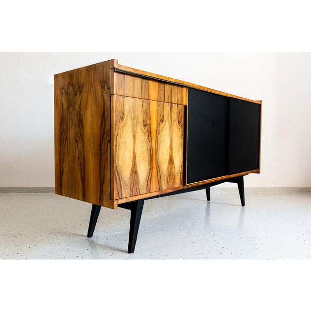 Vintage Polish Sideboard in Walnut, 1970s For Sale - Image 4 of 18