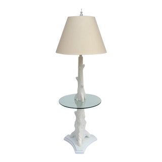 Mid-Century Porcelain Faux-Bois Floor Lamp For Sale