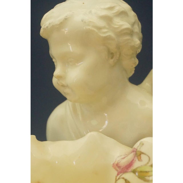 Antique Triptych of Cherubs and Sauceboat in Porcelain from Moore Brothers Longton Factory, England, 1890s, Set of 4 For Sale - Image 11 of 18