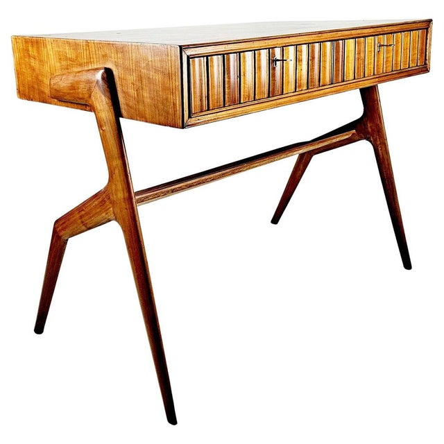 Mid-Century Handmade Wood Desk, Italy, 1950s For Sale - Image 15 of 15