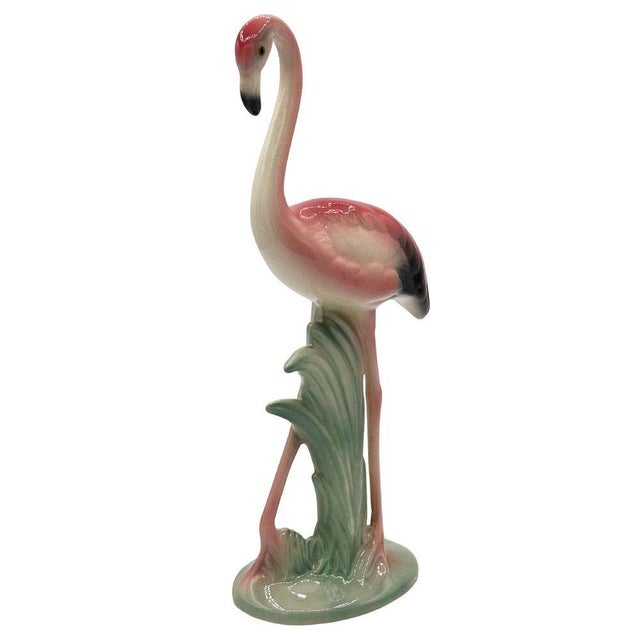Pink 1950s Mid-Century Matching Pink Flamingo Ceramic Tabletop Vase Set by Brad Keeler, A Pair For Sale - Image 8 of 14