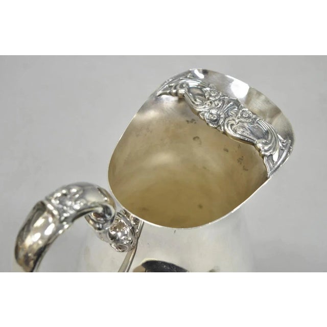 Metal Vintage International Silver Co Silver Plated Victorian Bulbous Water Pitcher For Sale - Image 7 of 12