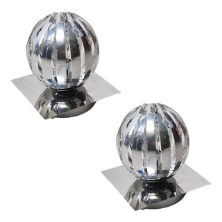 Chromed Metal Table Lamps with Touch Function, Set of 2 For Sale