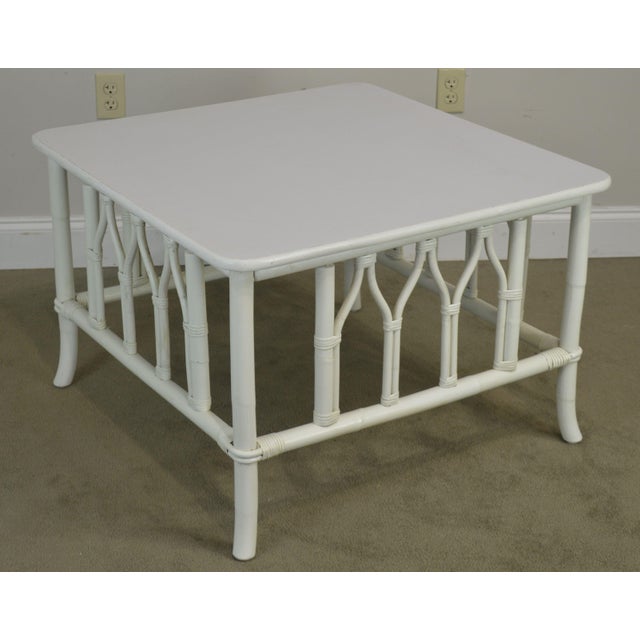Ficks Reed White Painted Square Rattan Coffee Table Chairish