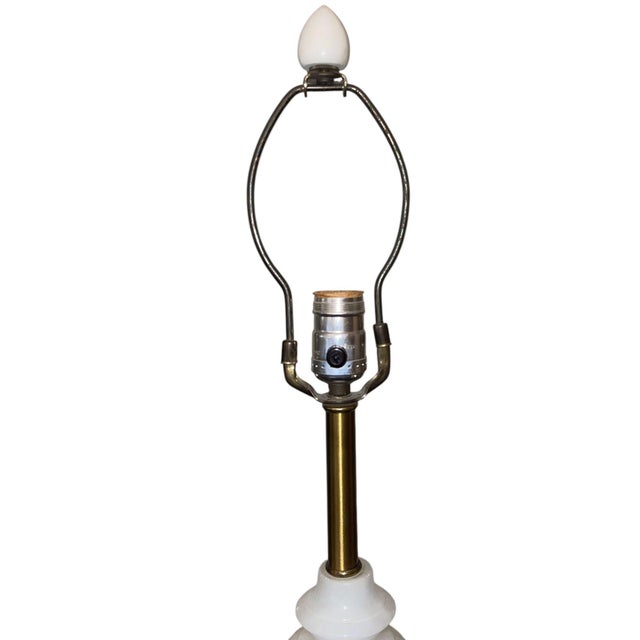 Mid-20th Century Pair of Italian Pink Murano Glass & Alabaster Lamps For Sale - Image 4 of 10