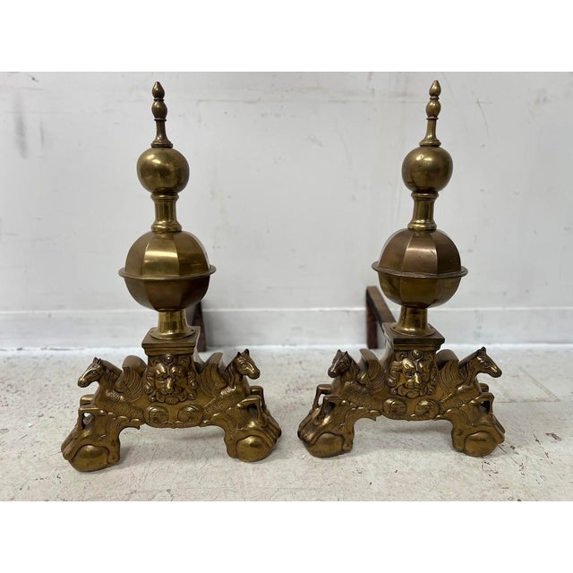 Brass Log Andirons, Set of 2 For Sale - Image 15 of 16