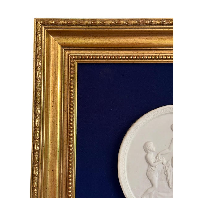Pair of Framed Antique Parian Bas Relief Plaques by Royal Copenhagen, Produced Circa 1870–1890 For Sale - Image 11 of 12