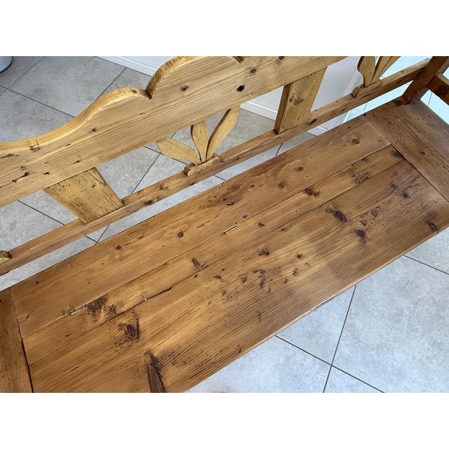 Provincial Biedermeier Chest Bench Country House Bench Antique D2417 For Sale - Image 16 of 18