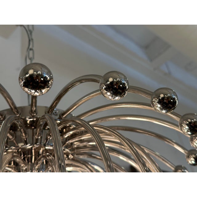 Silver Robert Abbey Anemone Flush-Mount Fixture For Sale - Image 8 of 12