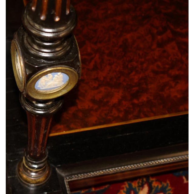 Late 19th Century English Burl Walnut Napoleon III Bronze Mounted Ladies Desk For Sale - Image 12 of 18