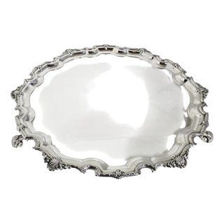 Mid-Century Sterling Silver Tray Salver from Adie Brothers, Birmingham, 1947 For Sale