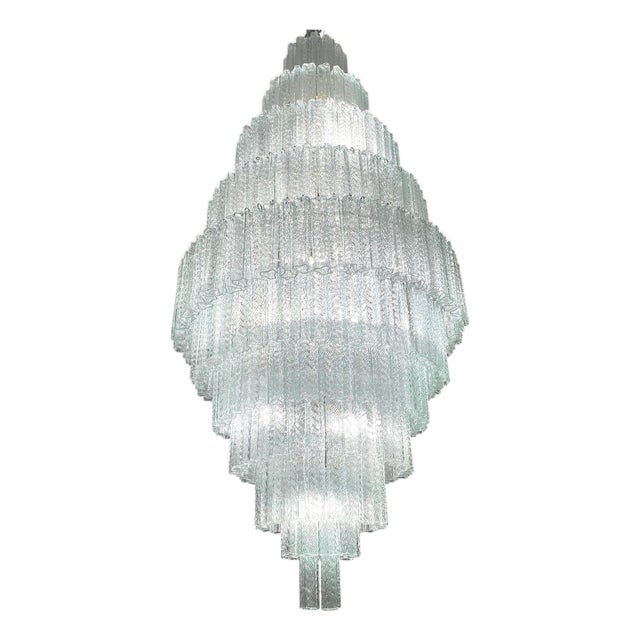 Italian Monumental Murano Glass Tronchi Chandelier, 1990s For Sale