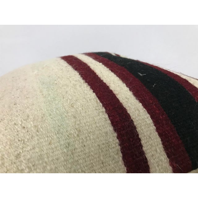 Ethnic Turkish Anatolian White and Red Kilim Pillow Cover For Sale - Image 4 of 6