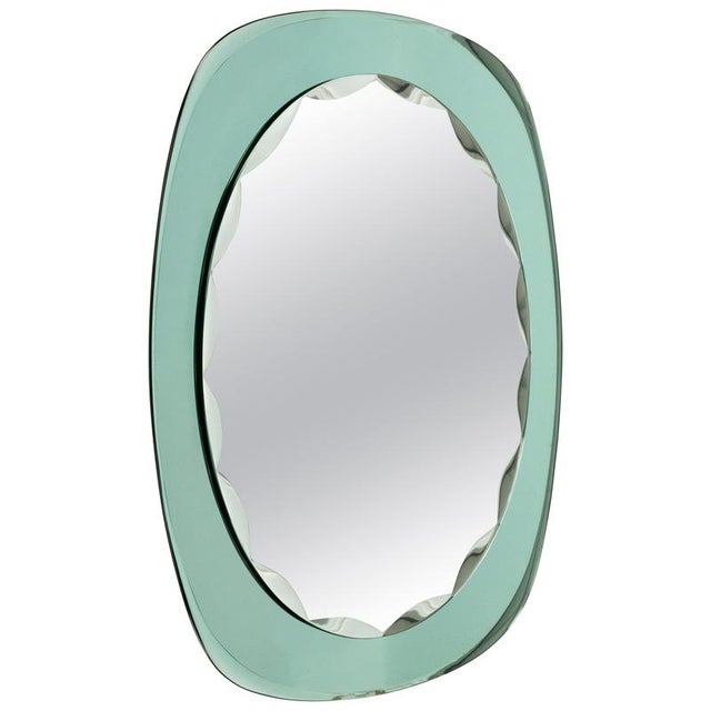 Mid-Century Modern Oval Wall Mirror with Green Frame, 1960s For Sale - Image 16 of 16