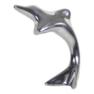 Mid Century Modern Hoselton Canada Aluminum Dolphin Sculpture Modernist For Sale