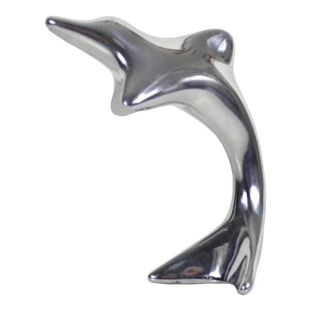 Mid Century Modern Hoselton Canada Aluminum Dolphin Sculpture Modernist For Sale