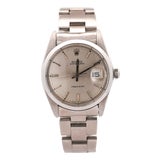 Vintage Rolex Oysterdate Precision 34mm Manual Wind Steel Oyster Bracelet Watch For Sale