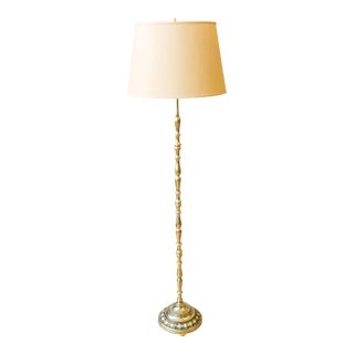 French 1940s Brass Floor Lamp For Sale