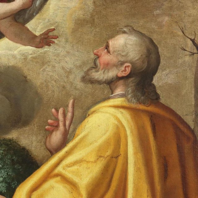 Saint Joachim and the Angel, Oil on Canvas, Late 16th Century For Sale - Image 4 of 12