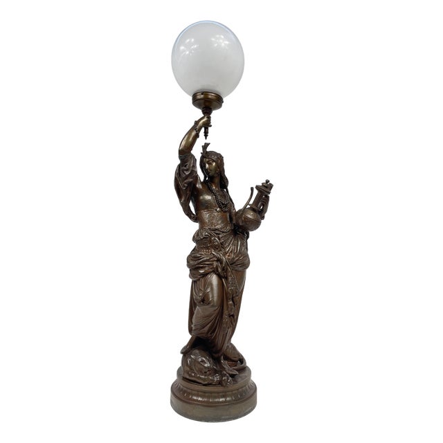 Art Nouveau Woman with Amphora Table Lamp, 1920s For Sale