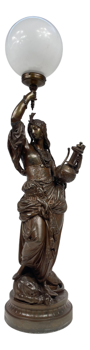 Art Nouveau Woman with Amphora Table Lamp, 1920s