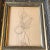 Original charcoal drawing on paper unsigned sketch 8 x 10 overall size with vintage frame is 14 x 16