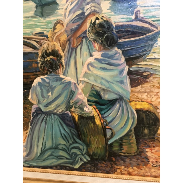 1960s 20th Scene of This Time, Sea, Spanish Oil on Canvas, Gonzalez Alacreu For Sale - Image 5 of 9