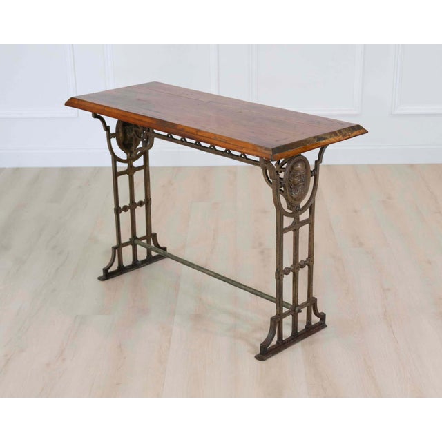 Industrial Mid 20th Century W. G. Grace Cast Iron Pub Table For Sale - Image 3 of 10