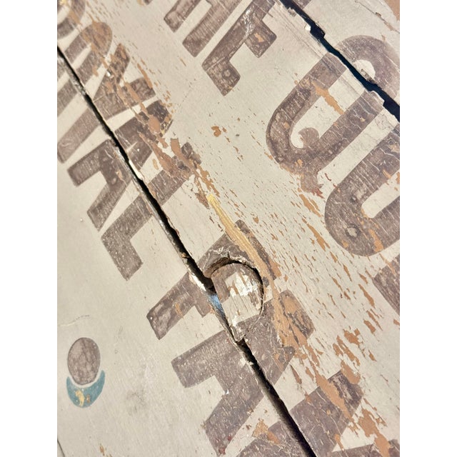 Late 1800s Antique Victorian English Monumental ‘Hovis Bread’ General Store Trade Advertising Sign, Hand Painted on a Door Panel For Sale - Image 10 of 12