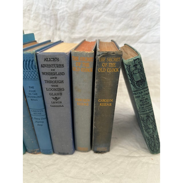 American Group of 9 Assorted Antique Shades of Blue Books For Sale - Image 3 of 6