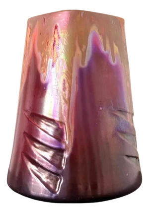 Large French Ceramic Vase with Iridescent Glaze by Clement Massier