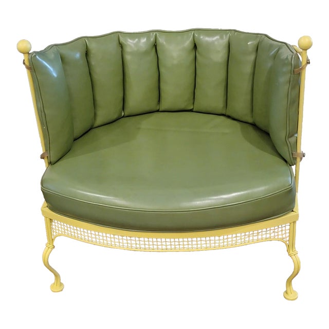 Extremely Rare 1950s Wrought Iron Gaden Tub Chair Attributed to Russell Woodard (Designer) For Sale