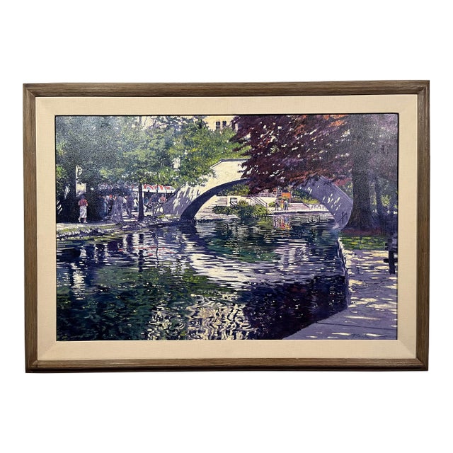 1991 Tim Saska “Riverlight” Original Acrylic Painting - Houston Art, 24" X 36" For Sale