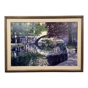 1991 Tim Saska “Riverlight” Original Acrylic Painting - Houston Art, 24" X 36"