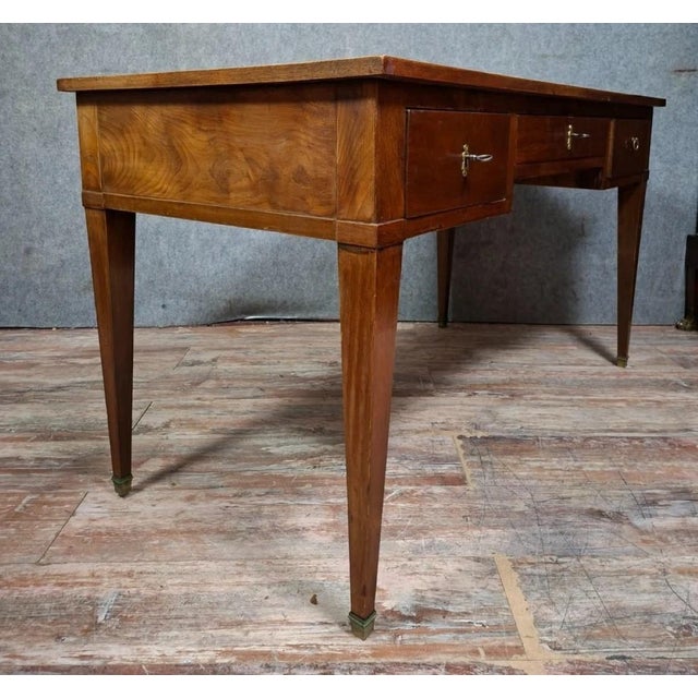 Louis XVI Flat Desk in Mahogany For Sale - Image 3 of 12